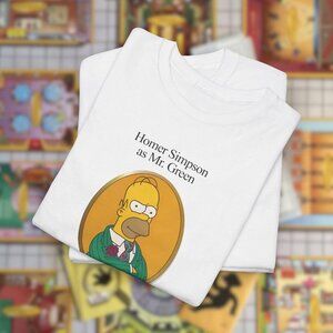 The Simpsons Homer as Mr. Green Clue Mashup Graphic Tee White